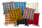 Quilted Velvet Padded Cushion Chair Seat Pads With Ties Garden Dining Kitchen