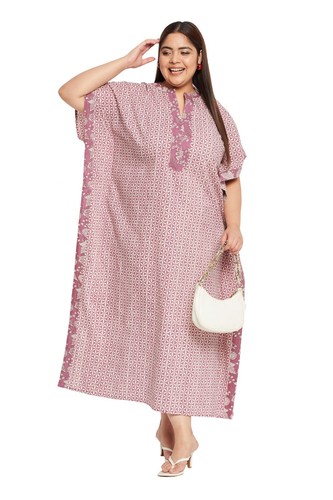 Women Long Casual Loose Printed Cotton Kaftan Plus Size Boho Maxi Kimono Caftan - Picture 127 of 142