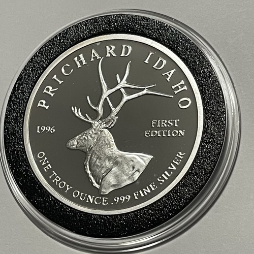 Prichard Idaho Buck Deer Collector PROOF Coin 1 Troy Oz .999 Fine Silver Round - Picture 9 of 13
