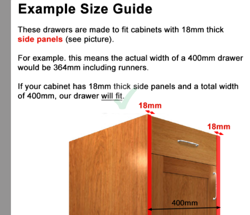 Kitchen Drawers Soft Close Standard Many Colors & Sizes FOR 18mm Cabinets - Picture 2 of 26
