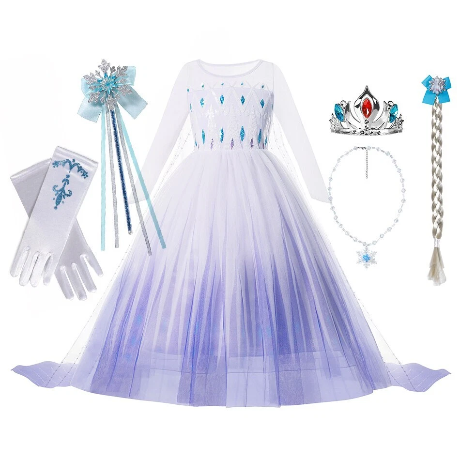 Fantasias Vestido de Princesa Meninas Rainha da Neve Crianças Vestidos Infantil Cosplay Vestido de Festa - Imagem 4 de 4