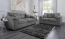Amalfi Jumbo Cord Fabric Sofa with Cushions 3 + 2 Sofa Available In 5 Colours