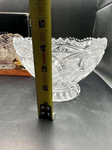 NIB VTG Imperlux Crystal Footed 6-1/4" Bowl Rose Collection Lead Crystal Germany - Picture 4 of 15