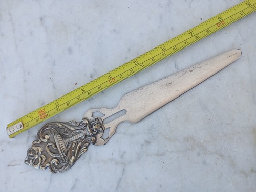 Raro apri lettere vintage in ottone e acciaio inox con simboli Snake Pharma Medicine - Foto 5 di 13