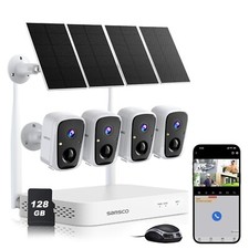 10CH 2-Way Audio 4MP Wireless Solar Battery Security Camera System 128GB TF Card