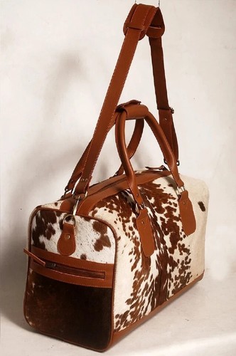 Echt Rindsleder Seesack - Hair-On Leder Weekender Reisetasche - Handarbeit Unisex - Bild 2 von 5