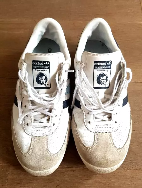 Adidas beckenbauer hotsell trainers white navy