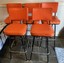 vintage orange vinyl swivel bar stools set of five 30” seat height local pickup