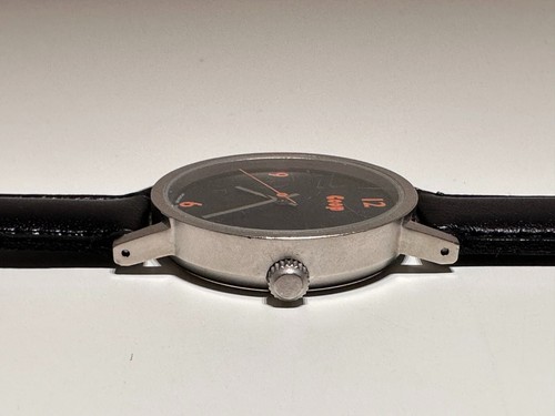 RETRO RARE BEAUTIFUL MAT GRAY SWISS MEN'S LADIES QUARTZ WATCH "MONDAINE" COOP - Picture 4 of 5