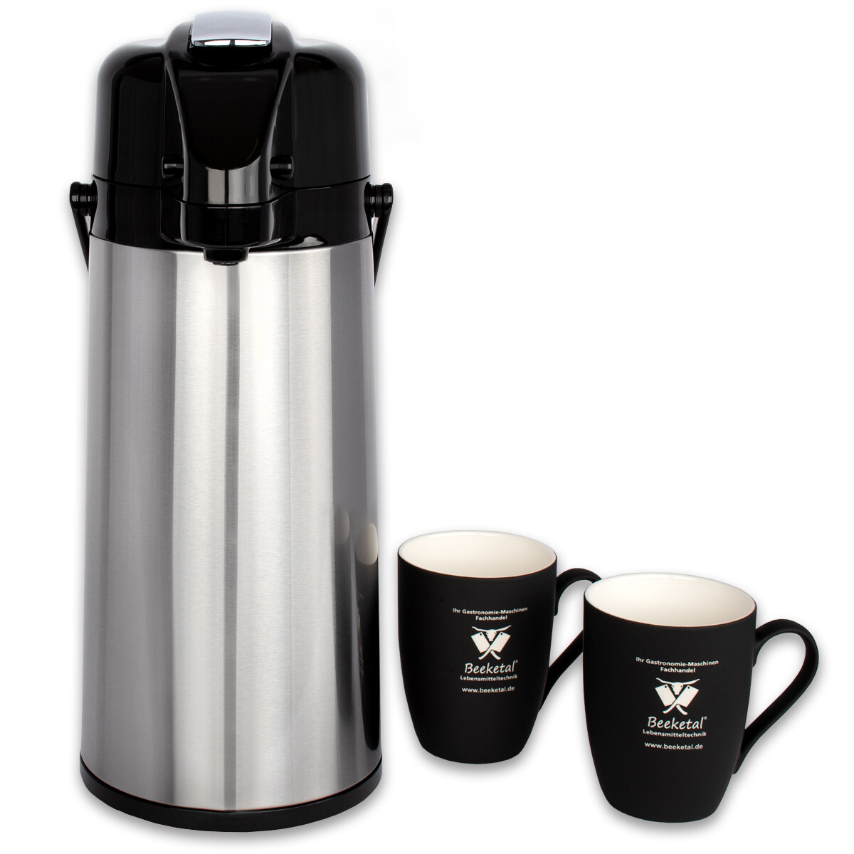 Beeketal Premium Thermoskanne Pumpkanne Isolierkanne Kaffeekanne