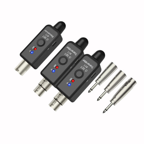 Sistema adattatore XLR wireless doppio trasmettitore e ricevitore per microfono mixer chitarra USA - Foto 17 di 17