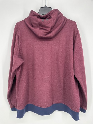 UNDER ARMOUR size 3XL MEN AF ICON 1/4 ZIP PO FLEECE TOP hoodie burgundy pullover - Picture 10 of 13
