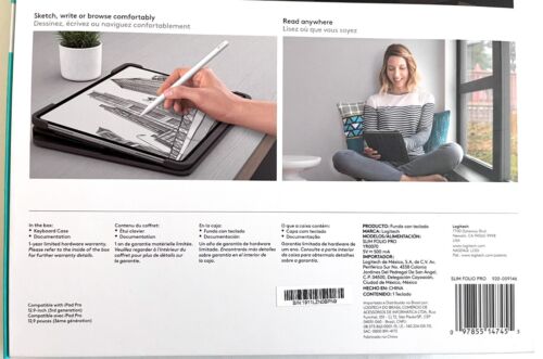 Logitech 920-009146 Slim Folio Pro Keyboard Case-iPad Pro 12.9inch, Gray - GREAT - Picture 4 of 7