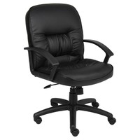 Mid Back Leatherplus Chair With Knee Tilt Black - Boss Office Products on sale Mid Back Leatherplus Chair With Knee Tilt Black - Boss Office Products on sale