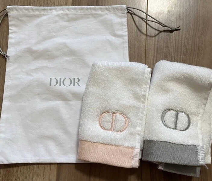 【ENSEMBLE】 JAPON Dior Beauty 2 serviettes à main et cordon pochette sac mouchoir NEUF