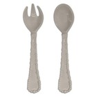 NEW Baci Milano Taupe Joke Salad Server Set 2pce