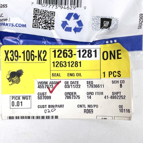 New Genuine GM OEM Engine Oil Cooler Seal 12631281 Silverado Sierra Savana - Picture 4 of 6