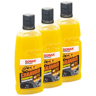 SONAX CARAVAN Shampoo 3x 1 Liter Wohnwagen Reinigung Wohnmobil Pflege Wäsche