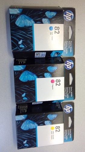 Genuine #82 500/800/820 C,M,Y*LOT OF 3 COLORS* CH568A,CH567A,CH566A *See Notes* - Picture 3 of 5