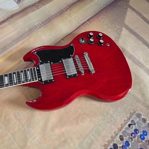 Hot-selling red 6-string SG electric guitar chrome-plated hardware Fast delivery - Picture 10 of 12