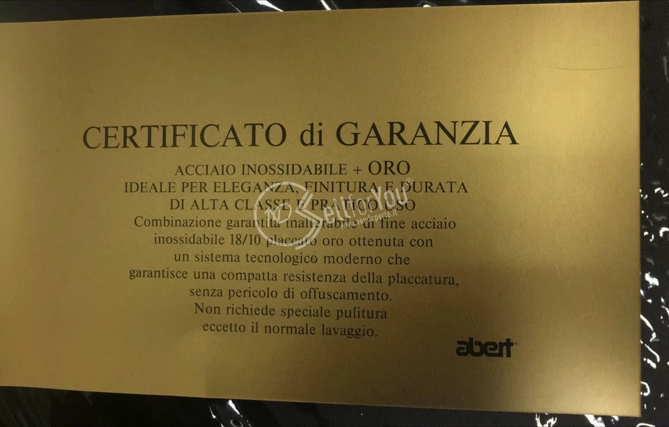 VASSOIO IN ACCIAIO INOX E ORO ABERT 18/10 38 CM CASALINGHI CENTROTAVOLA CUCINA - Immagine 4 di 4