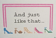 Handpainted Needlepoint Canvas Shoe Collection The Slippery Needle 5.75x3.5 18M