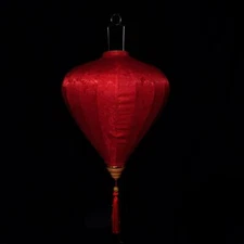 Quasimoon XXL Large Red Vietnamese Silk Lantern, Garlic Umbrella by PaperLant...
