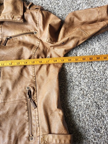 NWT JouJou Vegan Leather Jacket Size Large Brown - Picture 6 of 10