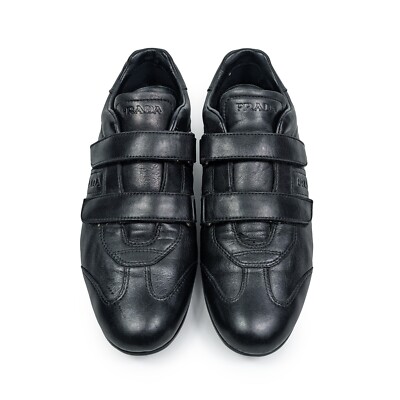 PRADA women's black leather sneakers | Size EUR 37.5/US 7 PRADA women's black leather sneakers | Size EUR 37.5/US 7