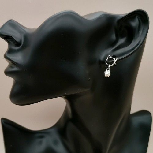 925 Sterling Silver Cat Drop Earrings Dangle Studs Cat Lover Gift Jewellery UK - Picture 6 of 8