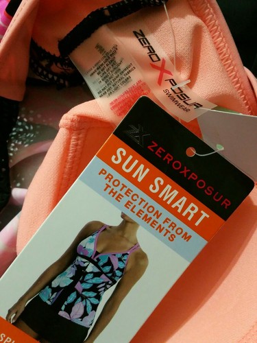 Zero Exposure Women NEW Size SMALL Spaghetti TANKINI Top padded wireless (#M8 - Picture 3 of 6