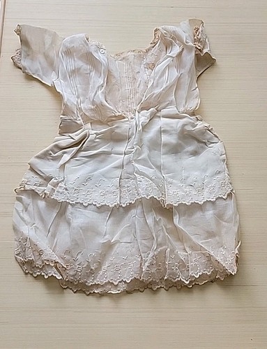Very Old Antique Childrens Gown Dress Embroidery Lace - Picture 8 of 13