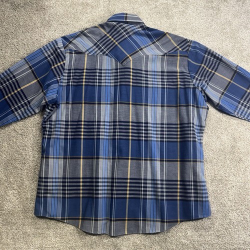 T-W Western Hemd Herren 18-34 Blau Perlen Druckknopf Western Cowboy Langarm Rodeo - Bild 2 von 12