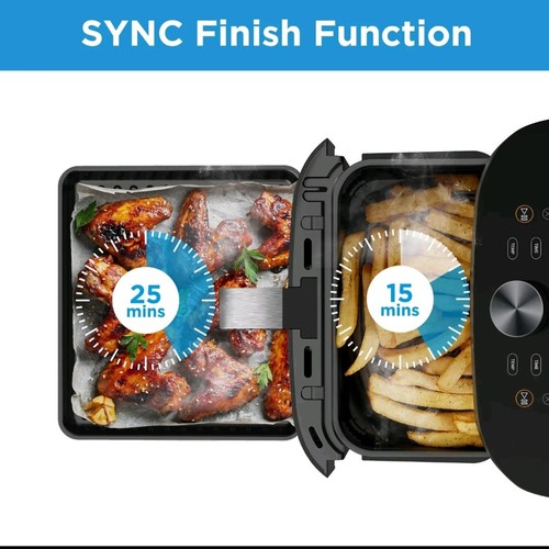 Midea 11 qt. 10-in-1 Dual-Zone Air Fryer OvenApp & Voice Control MSA11D9ABB - Picture 4 of 11