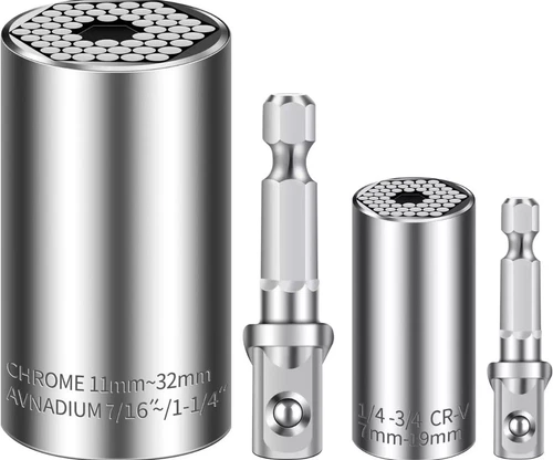 Two- Universal Socket Set (11-32Mm & 7-19Mm) Super Socket for Unscrew Any Bolt