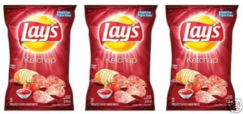 ¡¡Patatas fritas de ketchup Lays 3 bolsas grandes y bandera de Canadá!! {Importado de Canadá} - Imagen 2 de 3