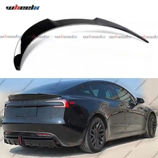 Rear Lid Trunk Spoiler For 2024-2026 Tesla Model 3 Highland Gloss Black V Style