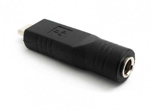 USB 3.1 Adapter Typ C Stecker zu DC 20 V 5,5 x 2,1 mm Buchse Kabel in Schwarz - Afbeelding 2 van 4