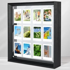 Floating Polaroid Picture Frame - Holds 12 Mini Instant Film/2x3 Wallet Photos, 