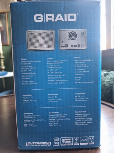 G-Tech G-RAID 4TB Hard Drive Storage System Boxed Excellent Hardly Used - Picture 18 of 18