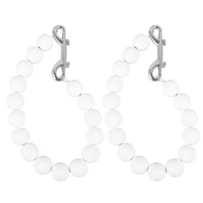 2 Pcs Flag Pole Windproof Accessories Parts Beaded Retainer Ring