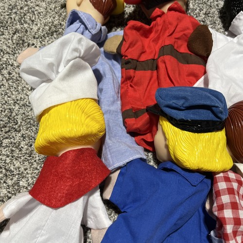 9 Vintage 12" Rubber Head Puppets Learning Resources Career Multicultural As Is! - Picture 10 of 12