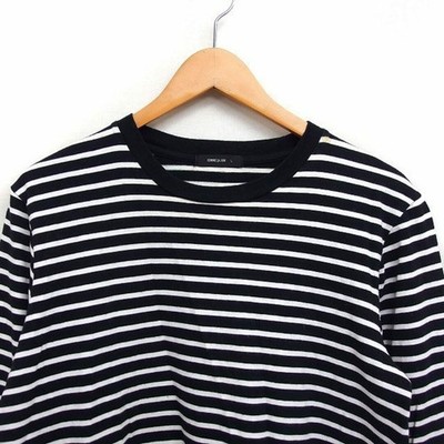 COMME CA ISM Border T-shirt Top Long Sleeve Round Neck