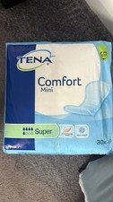 Tena Comfort Mini Super. Pack of 30 Incontinence Pads. Brand New