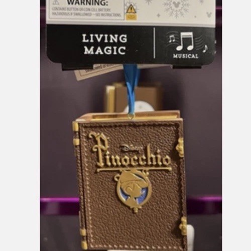 Disney Parks Pinocchio Book Musical Christmas Sketchbook Ornament - Picture 1 of 2