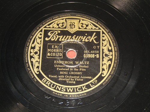 1948 Bing Crosby I Kiss Your Hand Madame / Emperor Waltz 10" Shellac Disc 78 rpm - Imagen 3 de 5