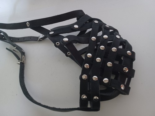 Cesta de cuero real segura bozal para perro 13"- 4" hocico Rottweiler Golden Retriever - Imagen 17 de 20