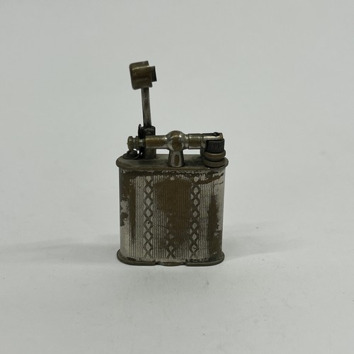 Vintage Liftarm Benzinfeuerzeug - Chrom mit Design unbeschriftet