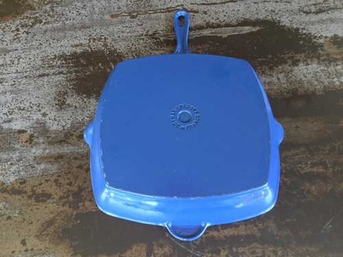 Le Creuset Cast Iron Square 26cm Frying Griddle Skillet Pan Blue - Picture 4 of 5