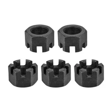 5Pack M24x2mm Slotted Hexagon Castle Nuts Carbon Steel Blackened Nuts Black